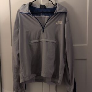 Nike Nylon Light Gray Half-Zip Jacket
